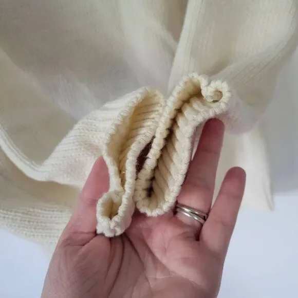 Vintage Northern Isles Hand Embroidered Knit Sweater Cream M - Picture 11 of 12